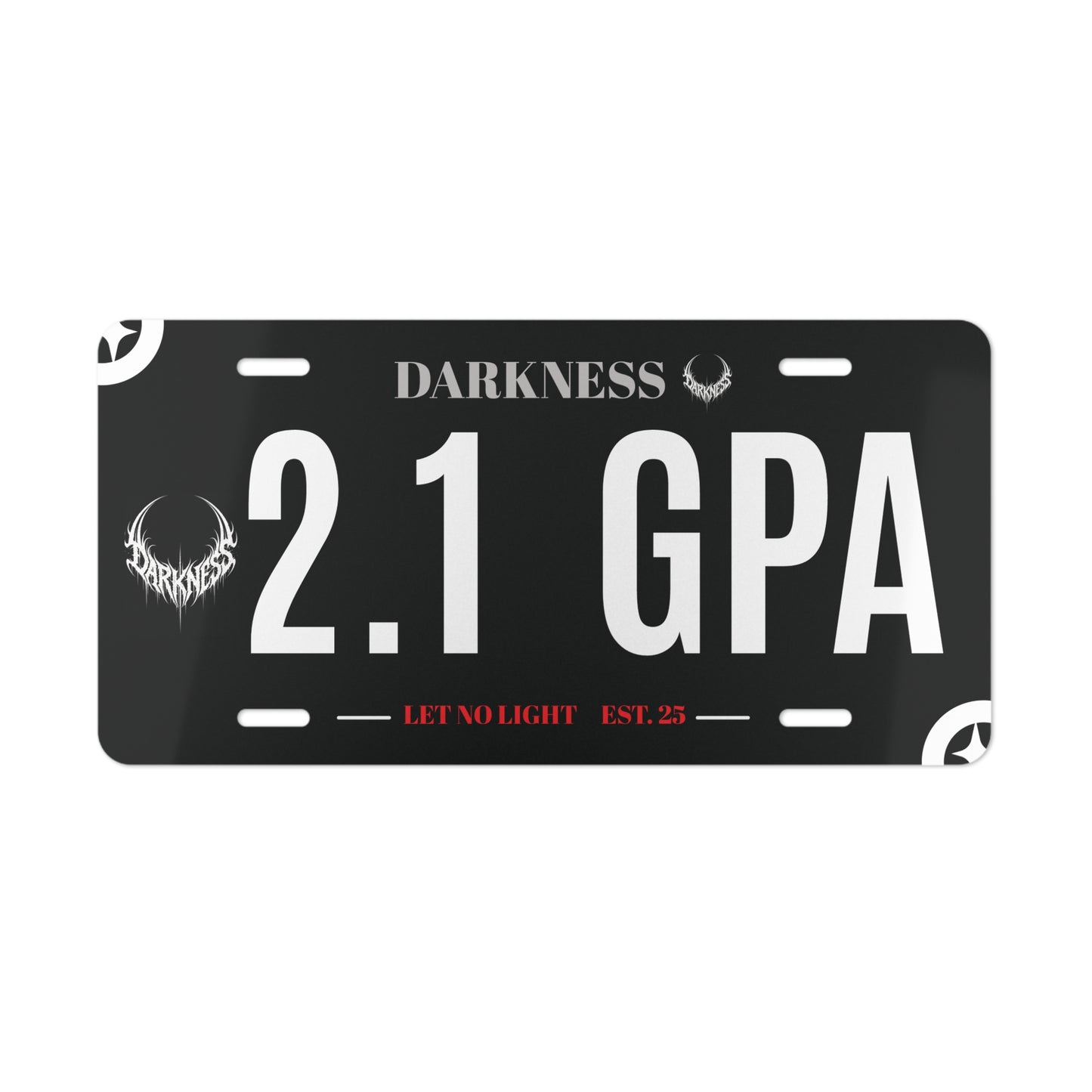 Darkness "2.1 GPA" License Plate