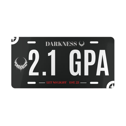Darkness "2.1 GPA" License Plate